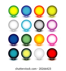 glossy shiny buttons