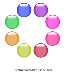 Glossy shiny candy buttons as a vector