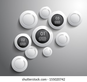 Glossy shiny circles panel / banners for business design, infographics, reports, progress, number options, step presentation, websites or workflow layout. Clean and modern style