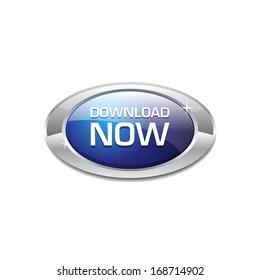 Glossy Shiny Download Button Icon