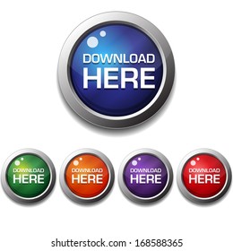 Glossy Shiny Download Tag Button 