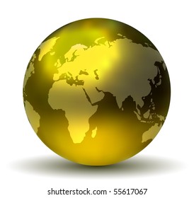 Glossy Shiny Earth Globe