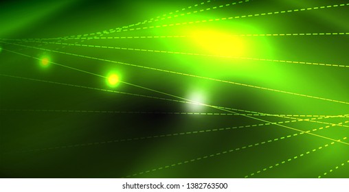 Glossy shiny glowing neon waves, magic space concept template