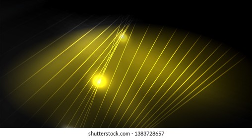 Glossy shiny glowing neon waves, magic space concept template