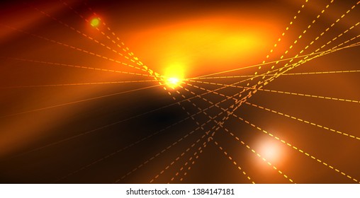 Glossy shiny glowing neon waves, magic space concept template