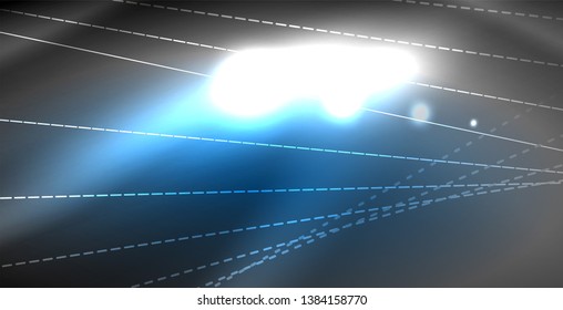 Glossy shiny glowing neon waves, magic space concept template