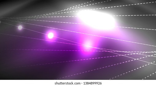 Glossy shiny glowing neon waves, magic space concept template