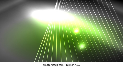 Glossy shiny glowing neon waves, magic space concept template