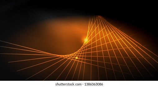 Glossy shiny glowing neon waves, magic space concept template