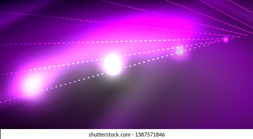 Glossy shiny glowing neon waves, magic space concept template