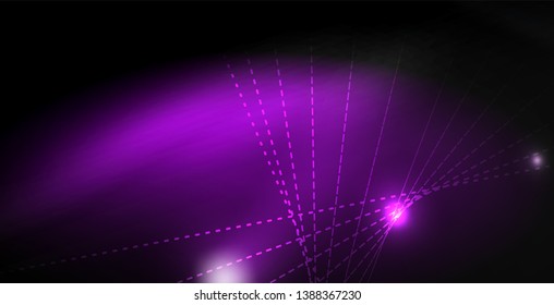 Glossy shiny glowing neon waves, magic space concept template