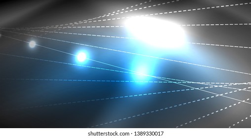 Glossy shiny glowing neon waves, magic space concept template