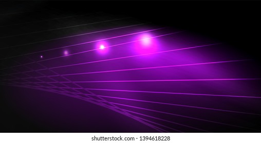 Glossy shiny glowing neon waves, magic space concept template