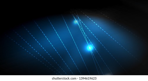 Glossy shiny glowing neon waves, magic space concept template