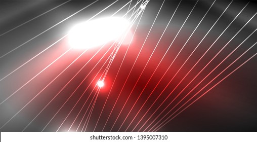Glossy shiny glowing neon waves, magic space concept template