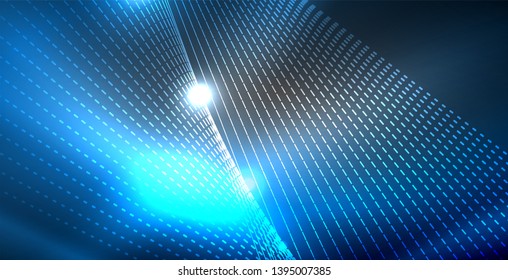 glänzend glänzende Neonwellen, Vorlage für das Zauberweltraumkonzept