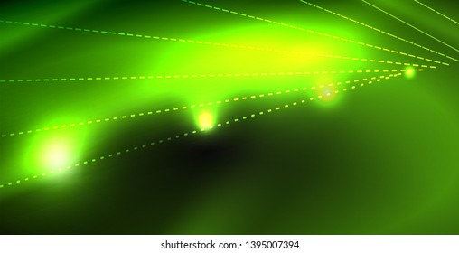 Glossy shiny glowing neon waves, magic space concept template
