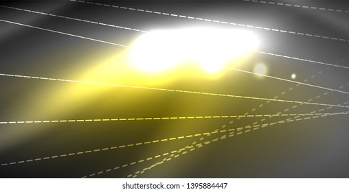 Glossy shiny glowing neon waves, magic space concept template