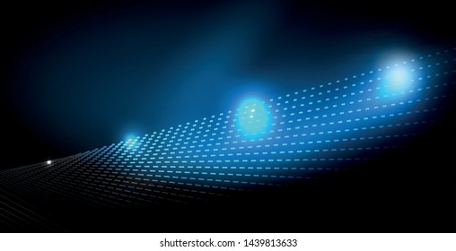 Glossy shiny glowing neon waves, magic space concept template