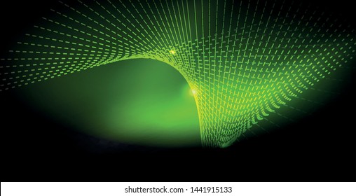 Glossy shiny glowing neon waves, magic space concept template