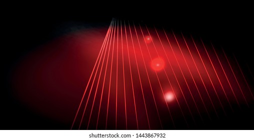 Glossy shiny glowing neon waves, magic space concept template
