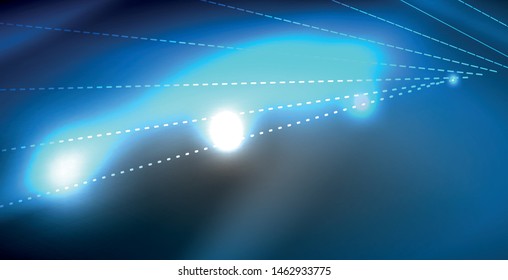 Glossy shiny glowing neon waves, magic space concept template