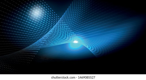 Glossy shiny glowing neon waves, magic space concept template