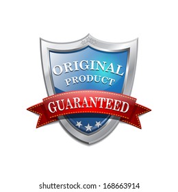 Glossy Shiny Original Product Shield Icon