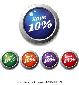 Glossy Shiny save Tag Button 
