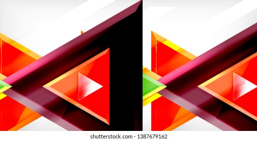 Fondo de triángulos brillantes, plantilla vectorial