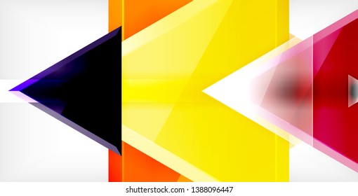 Glossy shiny triangles background, vector template