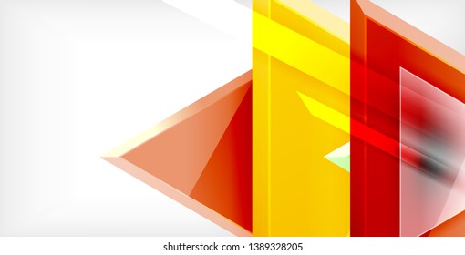 Glossy shiny triangles background, vector template