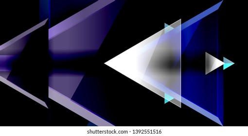 Glossy shiny triangles background, vector template