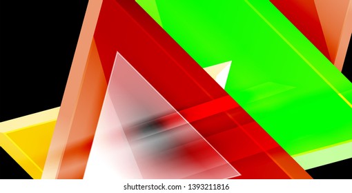Glossy shiny triangles background, vector template