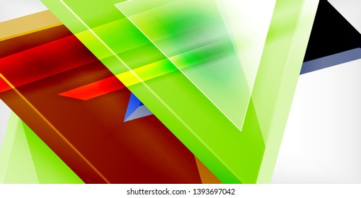 Fondo de triángulos brillantes, plantilla vectorial