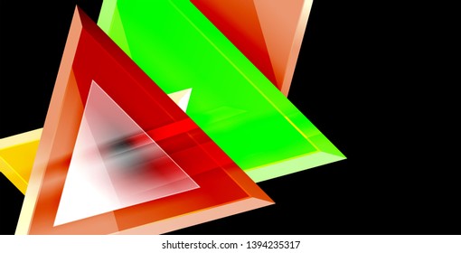 Glossy shiny triangles background, vector template