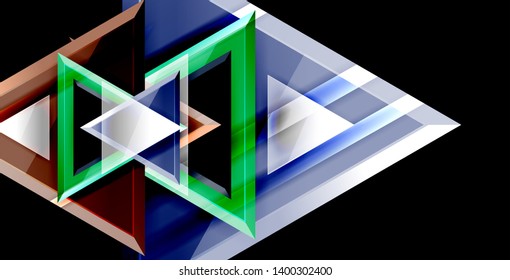 Fondo de triángulos brillantes, plantilla vectorial