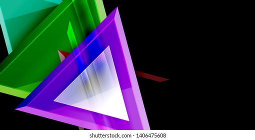 Glossy shiny triangles background, vector template