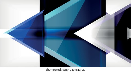 Glossy shiny triangles background, vector template