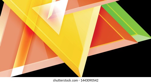 Glossy shiny triangles background, vector template