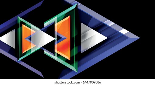 Fondo de triángulos brillantes, plantilla vectorial