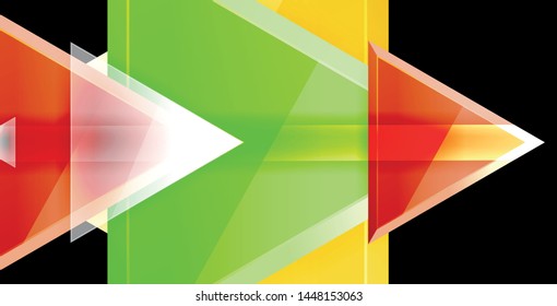 Glossy shiny triangles background, vector template
