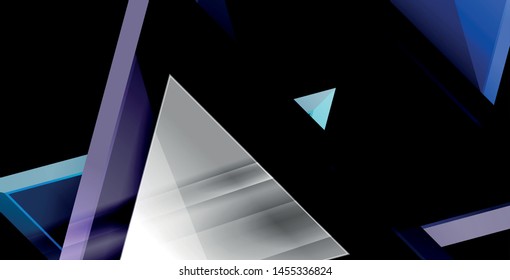 Glossy shiny triangles background, vector template