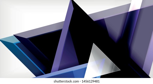 Glossy shiny triangles background, vector template