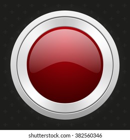 Glossy silver badge on black background