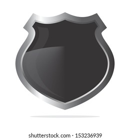glossy silver dark shield