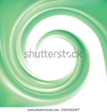 Glossy smooth shiny creative mix wavy eddy bio jade aqua radial curvy fond with space for text in white center of funnel. Gel fluid cream surface vivid malachite mint color