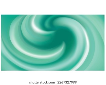 Glossy smooth shiny mix eddy jade aqua radial curvy fond with space for text in dark center. Fluid surface light malachite color. Glowing cycle fusion stream decor