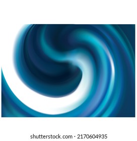 Glossy smooth shiny mix wavy eddy dark cyan aqua radial curvy frame border white text space. Gel fluid surface cool soft navy color. Organic graphic stream nature icon sign symbol banner art design