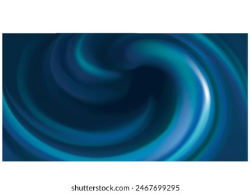 Glossy smooth shiny mix wavy eddy aqua radial curvy fond with space for text in dark cyan center. Gel fluid surface cool soft navy color. Organic natural sapphire stream